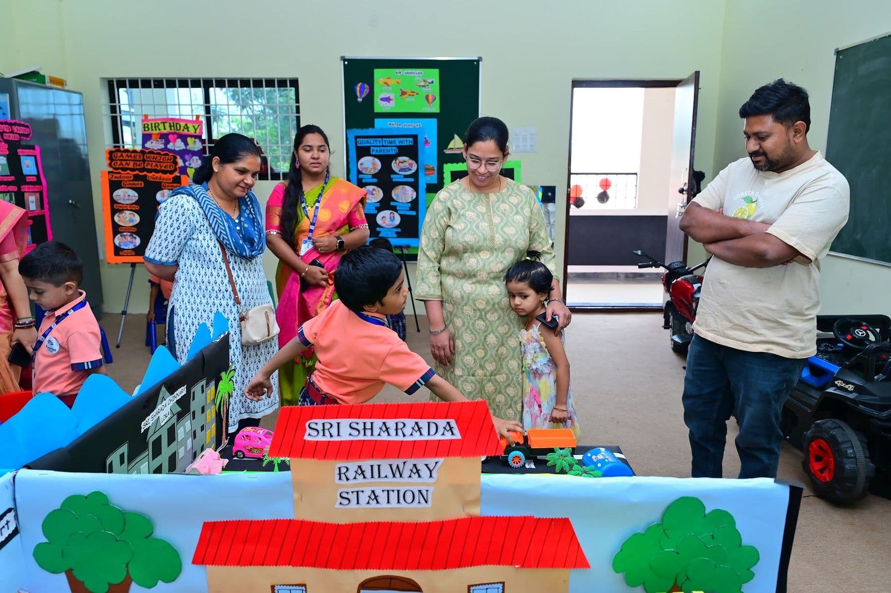 A model railway station made by the children