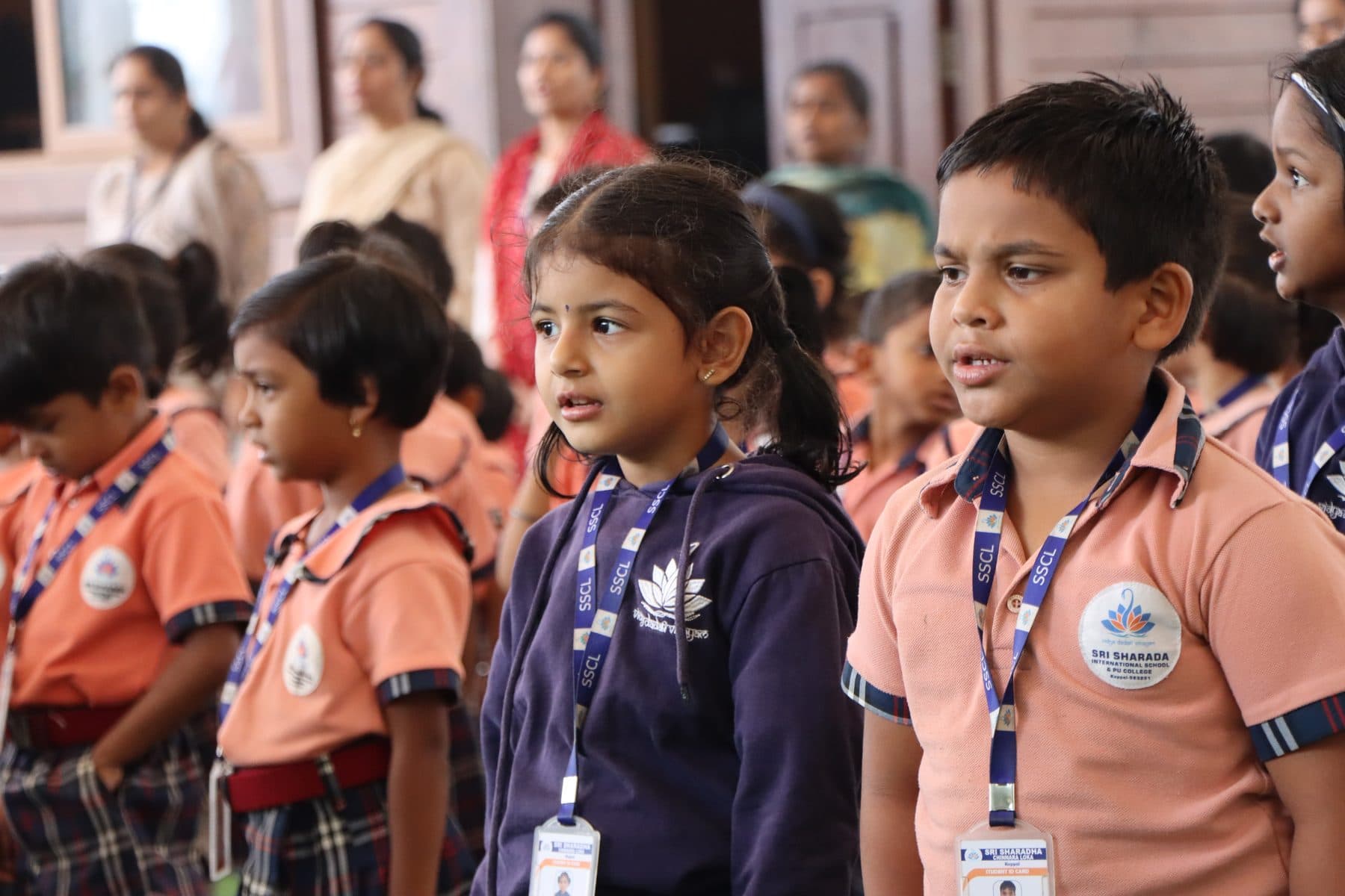 Children listening carefully at the assembly